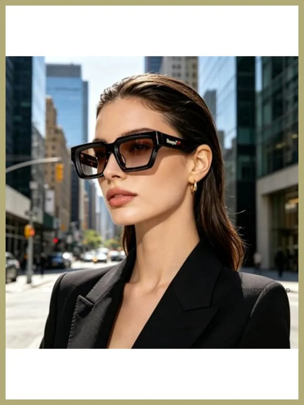 Retro Square Acetate Sunglasses UV400 Protection Men Women